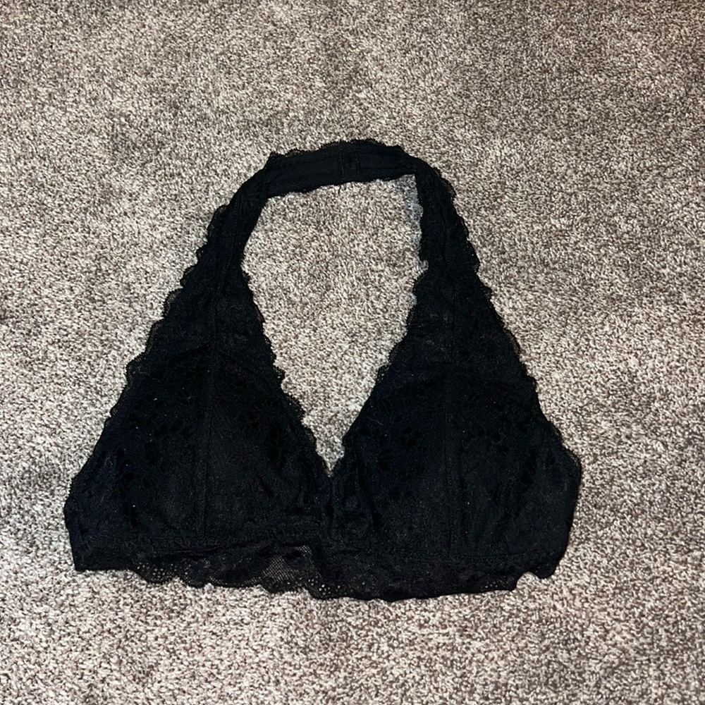 Gilly Hicks Black Halter Lace Bralette